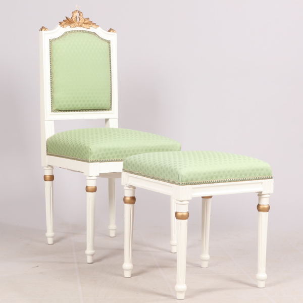 STOL OCH TABURETT, gustaviansk stil