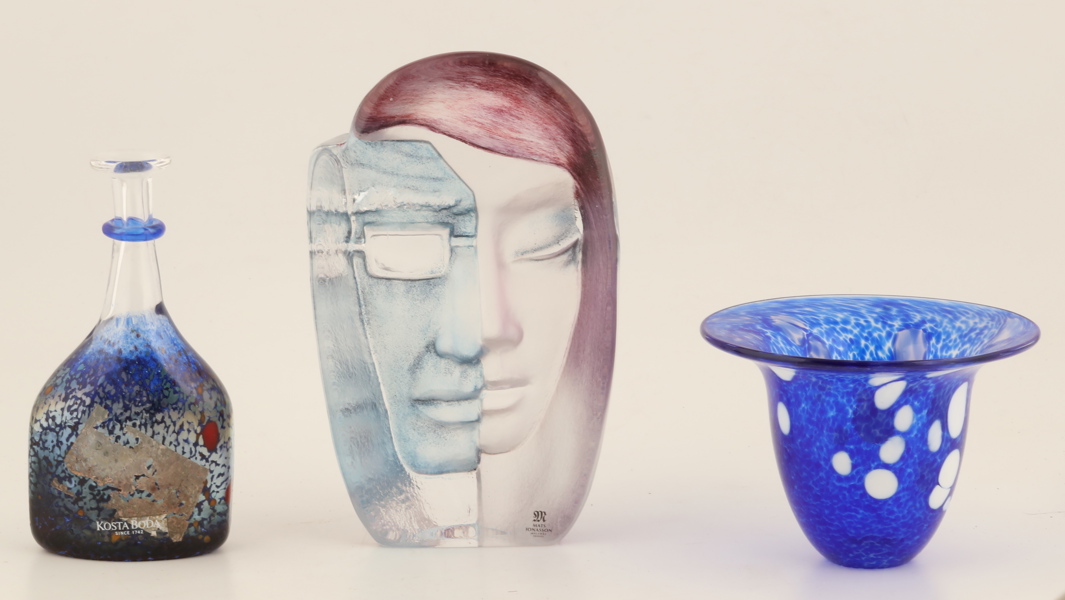 VAS, SKÅL, SKULPTUR, glas
