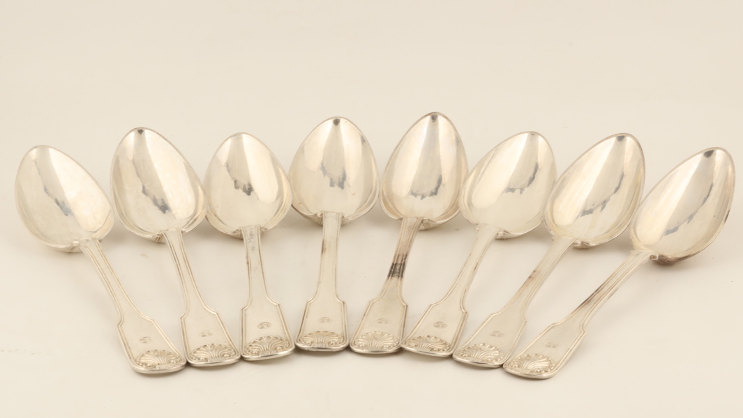 MATSKEDAR, 8 st, silver, modell "Snäck"