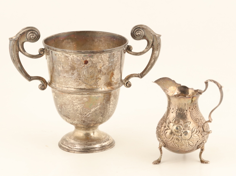 BÄGARE OCH GRÄDDKANNA, silver