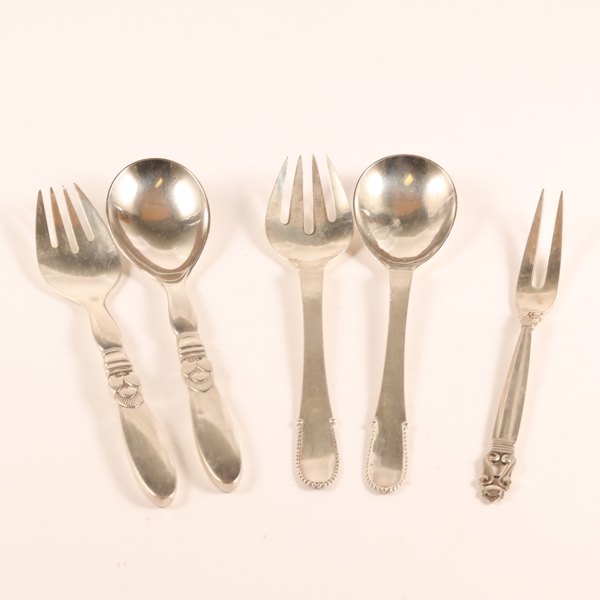 UPPLÄGGNINGSBESTICK, Danmark, silver