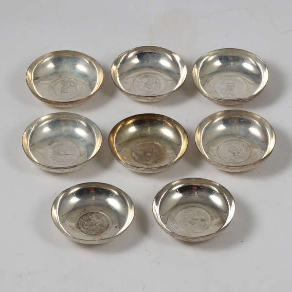 SKÅLAR, 8 st, silver, 1900-tal