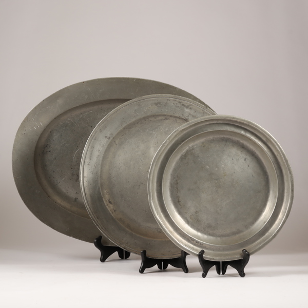 FAT, 3 st, tenn, 17/1800-tal, stämplade