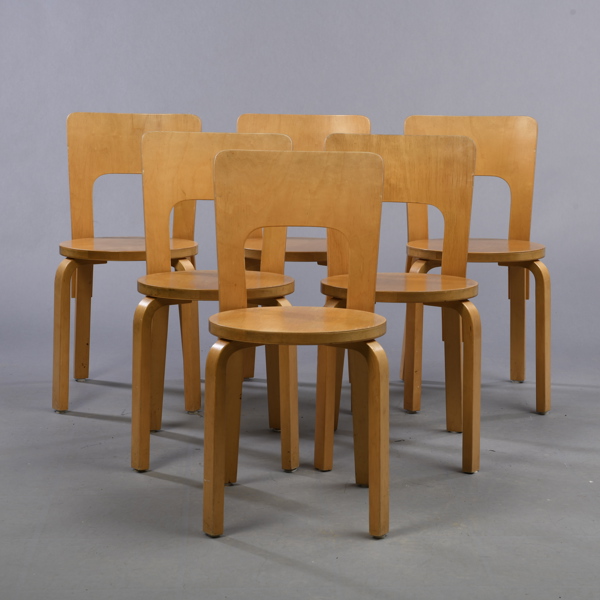ALVAR AALTO. 6 stolar, Artek, Finland
