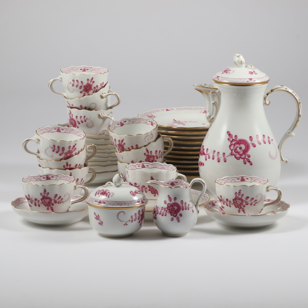 MEISSEN, Kaffeservis, "Purple Indian", 36 dlr
