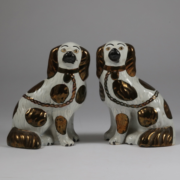 SPISELHUNDAR, ett par, England, 1900-tal