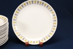 Stig Lindberg & Bibi Breger, mattallrikar, 16 st, "Lotus Gul", diam 23 cm