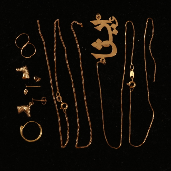 ÖRHÄNGEN, HÄNGEN mm, 18 k guld