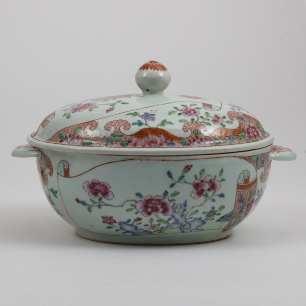 TERRIN med lock, porslin, Kina, 1700-tal
