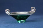 Walter Johansson, Skål, Orrefors, 1900-talets mitt, glas, höjd 11,5, längd 26 cm