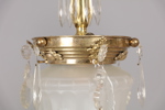Takarmatur, tidigt 1900-tal, stomme i mässing, kupa i frostat glas, hö 37 cm