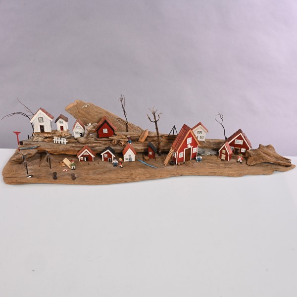 VÄGGSKULPTUR, samtida, fiskesamhälle