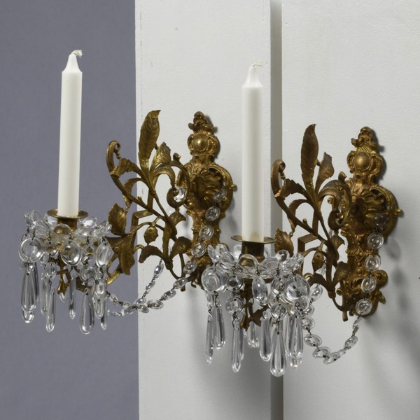 VÄGGLYSTRAR, 1 par, omkring år 1900