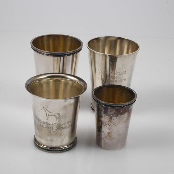 BÄGARE, 4 st, silver, 1900-tal