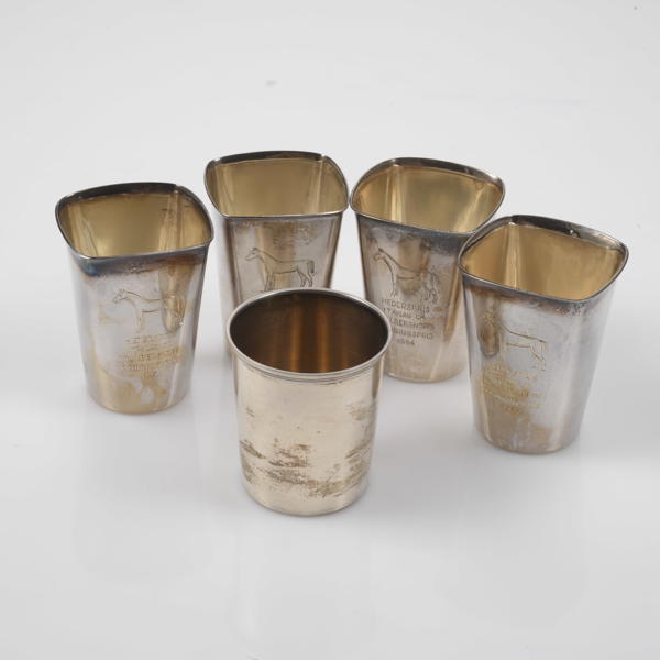 BÄGARE, 5 st, silver, 1900-tal