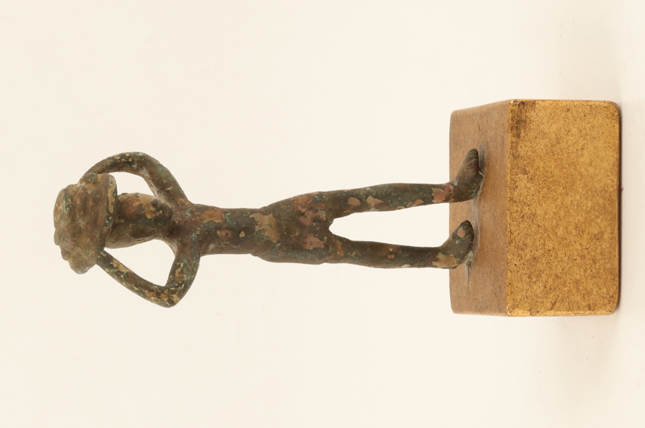 SKULPTUR, grönpatinerad brons