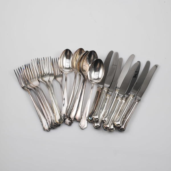 BESTICK, 24 delar, silver, "Chippendale"