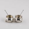SALTKAR, ett par, silver, inkl skedar,1900-tal