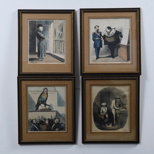 HONORÉ DAUMIER (1808-1879), efter, 4 st