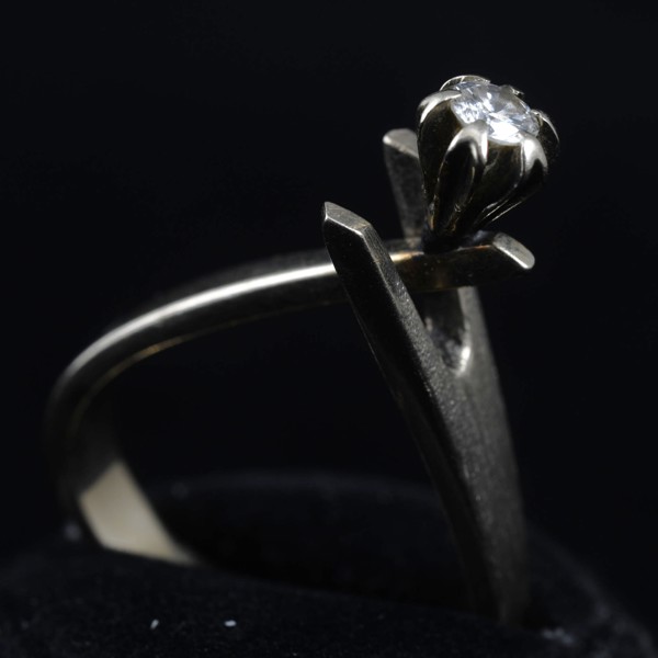 RING, 14 k vitguld