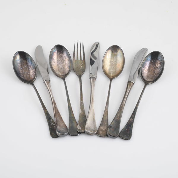 BESTICKSDELAR, 8 st, silver