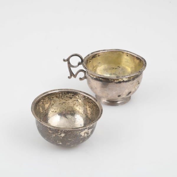 SUPKOPPAR, 2 st, silver, 1700-tal