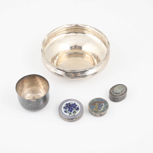 SKÅL, DOSOR, SUPKOPP, silver, 1900-tal