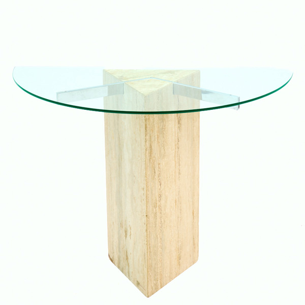 BORD, 1970/80-tal, stomme i travertin