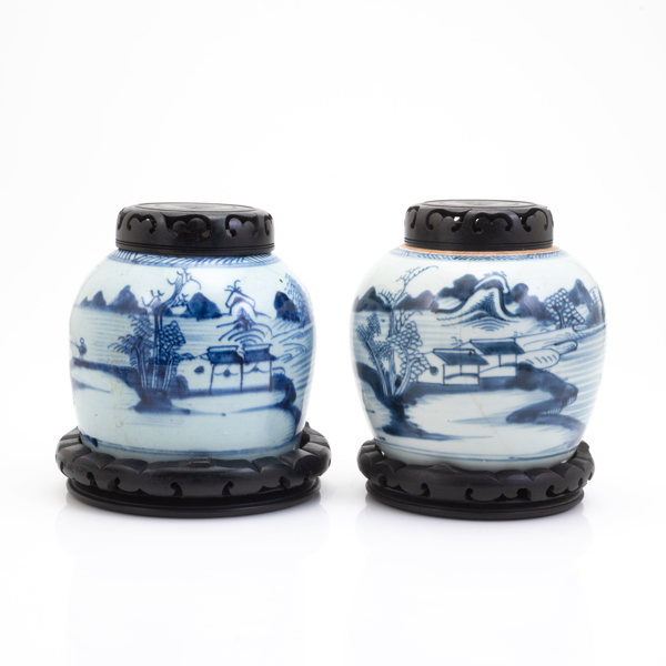 BOJANER, 2 st, porslin, Kina, 1800-tal