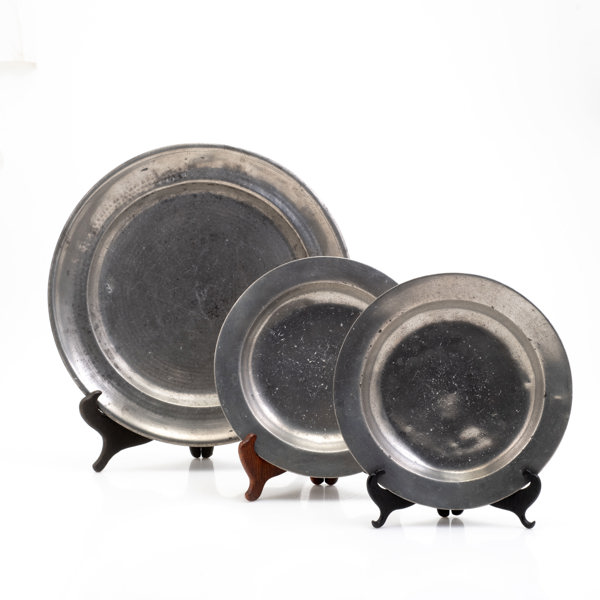 TALLRIKAR, 2 st, FAT, tenn, 17/1800-tal