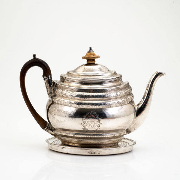 CRISPIN FULLER, tekanna, coaster, silver