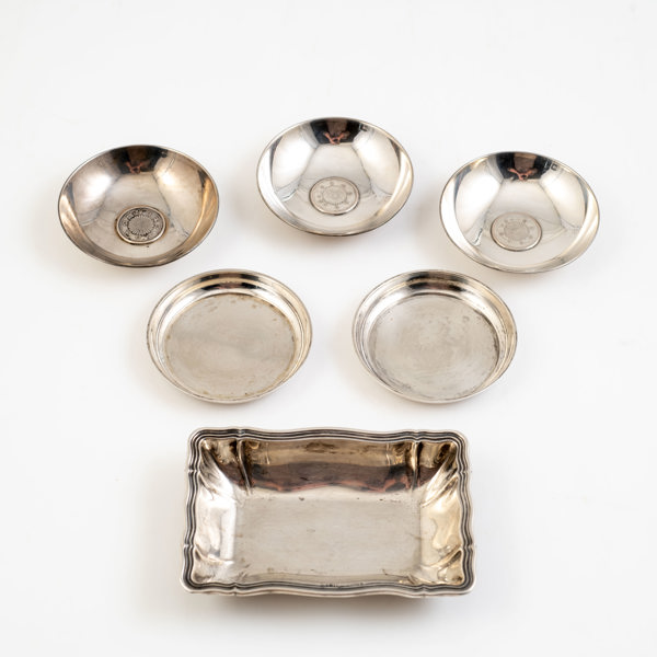 SKÅLAR, COASTER, silver, 6 delar