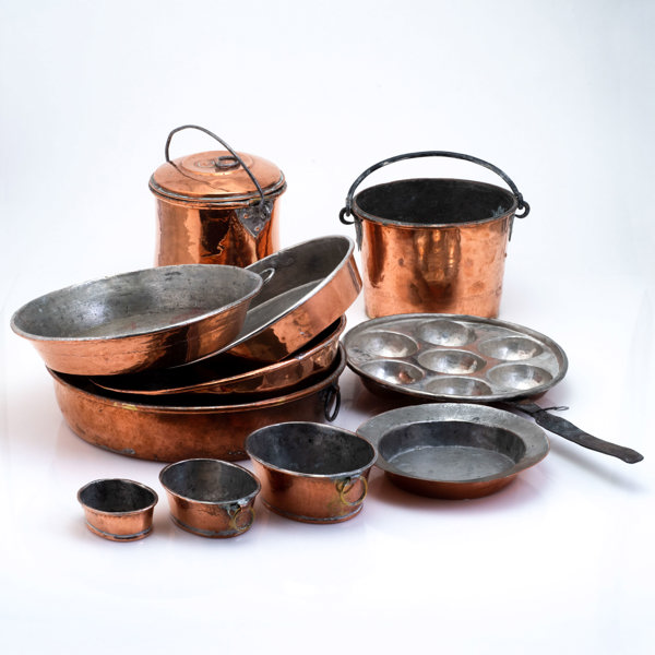 HINK, SKÅLAR, mm, koppar, 18/1900-tal