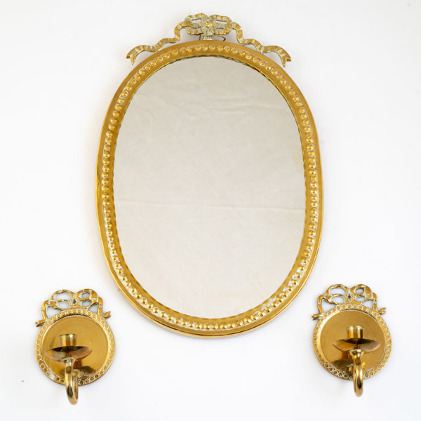 SPEGEL, LAMPETTER, 1 par, mässing