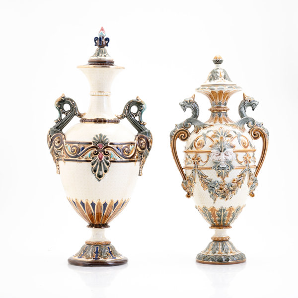 RÖRSTRAND, lockurnor, 2 st, majolika