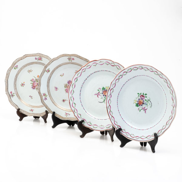 TALLRIKAR, 4 st, porslin, Kina, 1700-tal