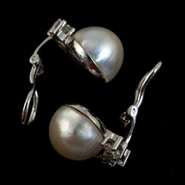 PÄRLÖRHÄNGEN, 1 par, 18 k vitguld