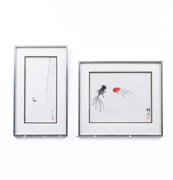 AKVARELLER, 2 st, samtida, Kina