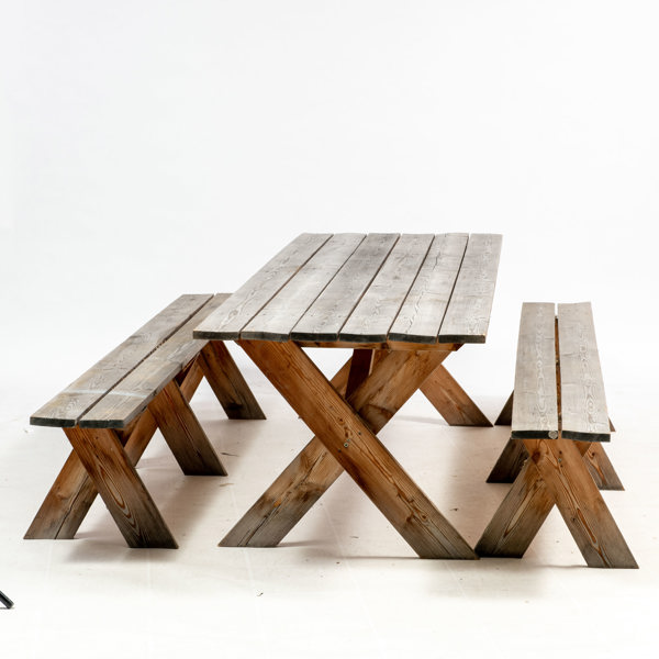 TRÄDGÅRDSGRUPP, 3 delar, furu, samtida