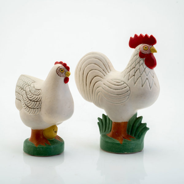 LISA LARSON, figuriner, 2 st, tupp samt höna