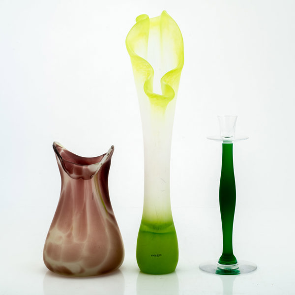 VASER, 2 st, LJUSSTAKE, glas