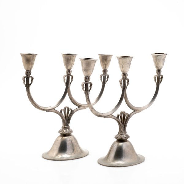 JUST ANDERSEN, ljusstakar, 1 par, tenn