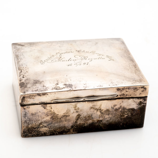 CIGARETTSKRIN, silver, England 1897