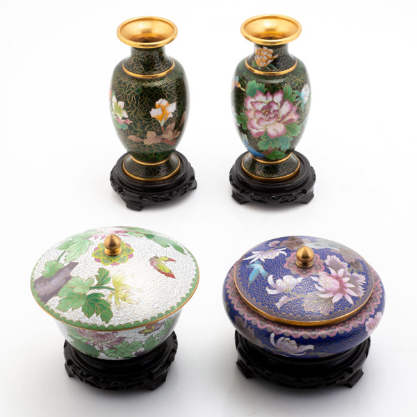 VASER, 1 par, SKÅLAR med lock 2 st, Kina