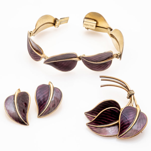 ARMBAND, BROSCH, ÖRHÄNGEN, ett par