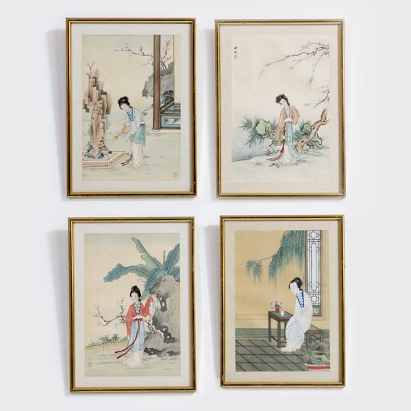 OIDENTIFIERAD KONSTNÄR, 4 st, Kina