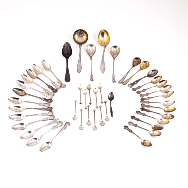 BESTICK, silver, mestadels skedar