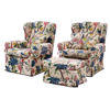 FÅTÖLJER, ett par, samt fotpall