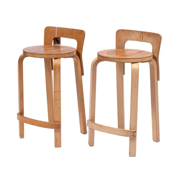 ALVAR AALTO, barstolar, ett par "K65"