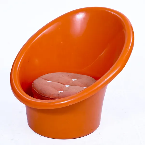 FÅTÖLJ, "Skopa", IKEA, orange plast